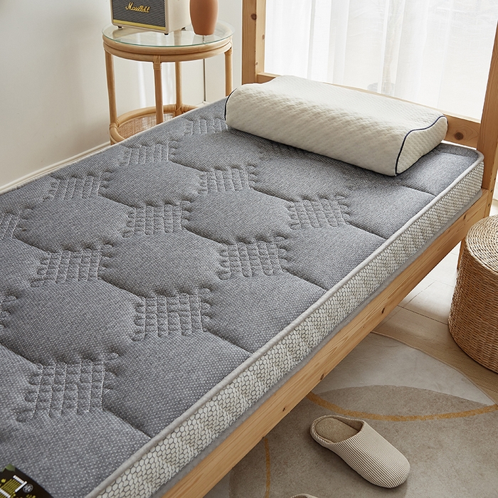 91家纺网 家纺一手货源 找家纺 优莱床垫 2026新款乳胶记忆海棉中国结款床垫-学生款 记忆棉中国结灰