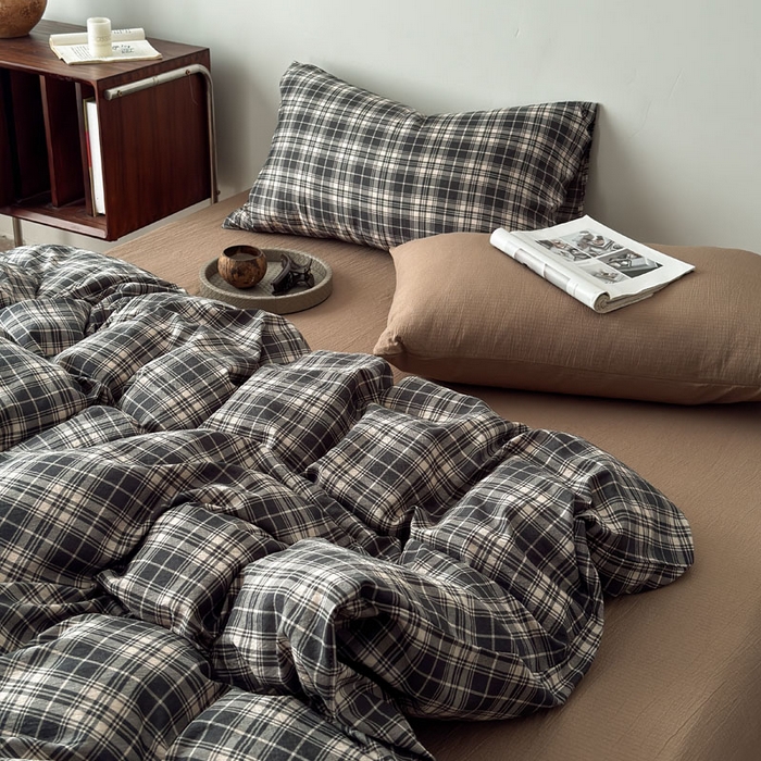 豪美鑫 2026新款经典格纹四件套 苏格兰系列 苏格兰-灰