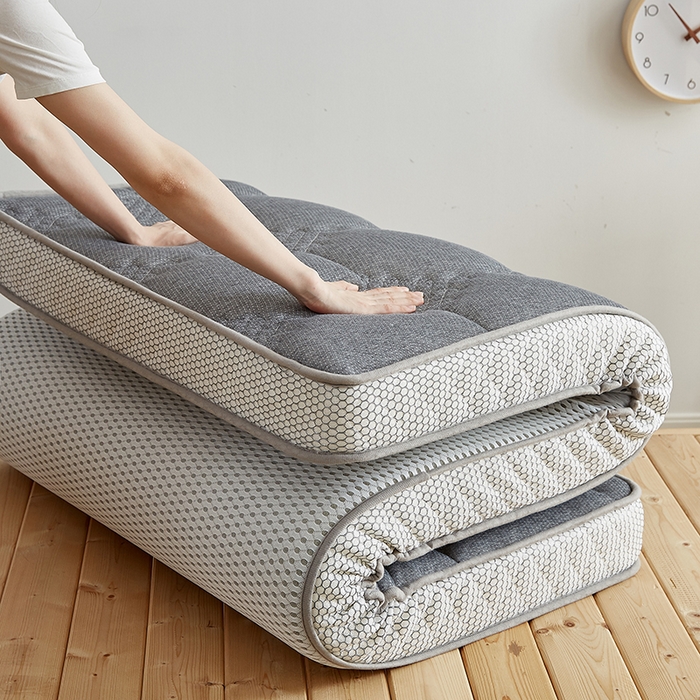 91家纺网 家纺一手货源 找家纺 优莱床垫 2026新款乳胶记忆海棉中国结款床垫-学生款 记忆棉中国结灰