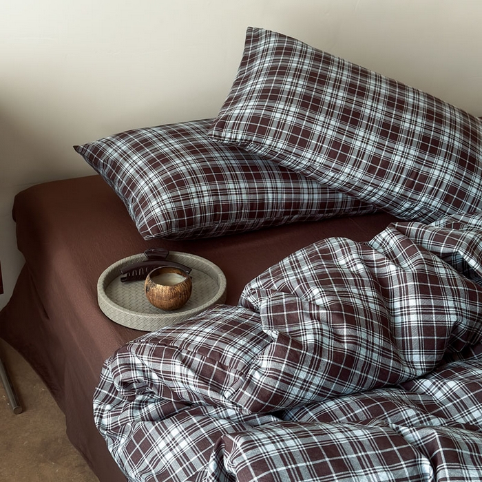 91家纺网 家纺一手货源 找家纺 豪美鑫 2026新款经典格纹四件套 苏格兰系列 苏格兰-蓝