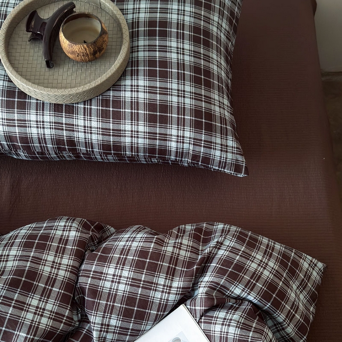 91家纺网 家纺一手货源 找家纺 豪美鑫 2026新款经典格纹四件套 苏格兰系列 苏格兰-蓝