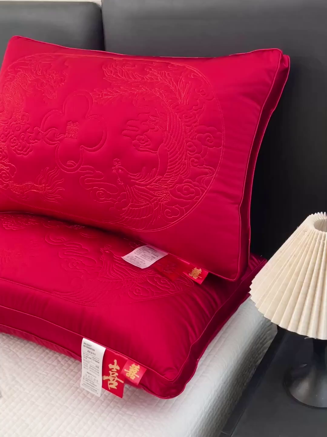 91家纺网 家纺一手货源 找家纺 （总）她喜爱枕芯 2026新款龙凤呈祥婚庆枕头枕芯