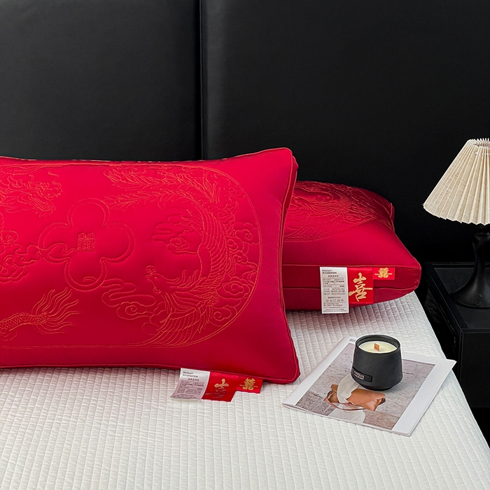 91家纺网 家纺一手货源 找家纺 （总）她喜爱枕芯 2026新款龙凤呈祥婚庆枕头枕芯