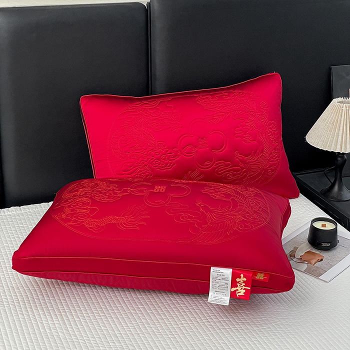 91家纺网 家纺一手货源 找家纺 （总）她喜爱枕芯 2026新款龙凤呈祥婚庆枕头枕芯