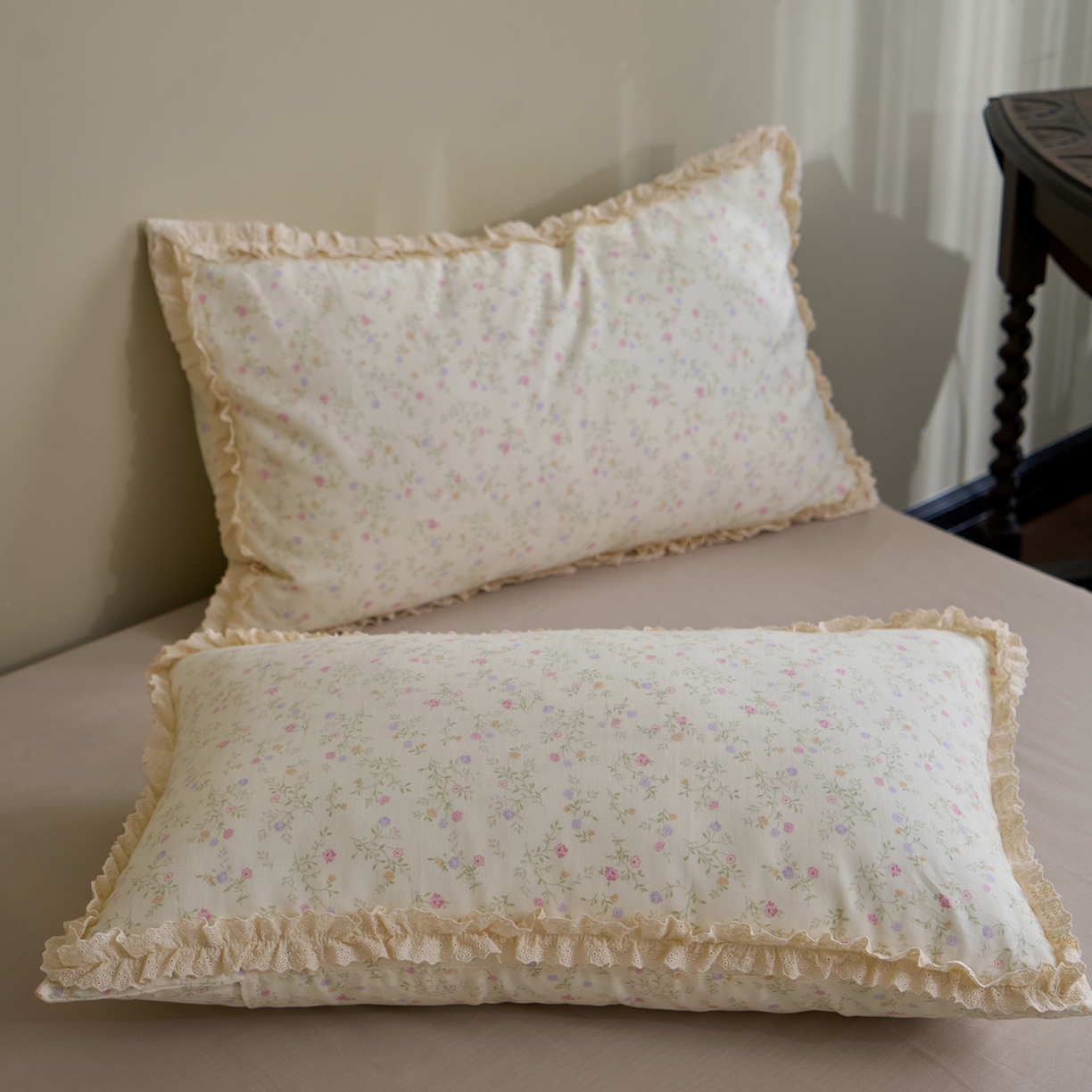 91家纺网 家纺一手货源 找家纺 洋铭区（原狠狠爱） 2026新款双层纱皱皱花边夏被夏凉被空调被三件套 唯美小花