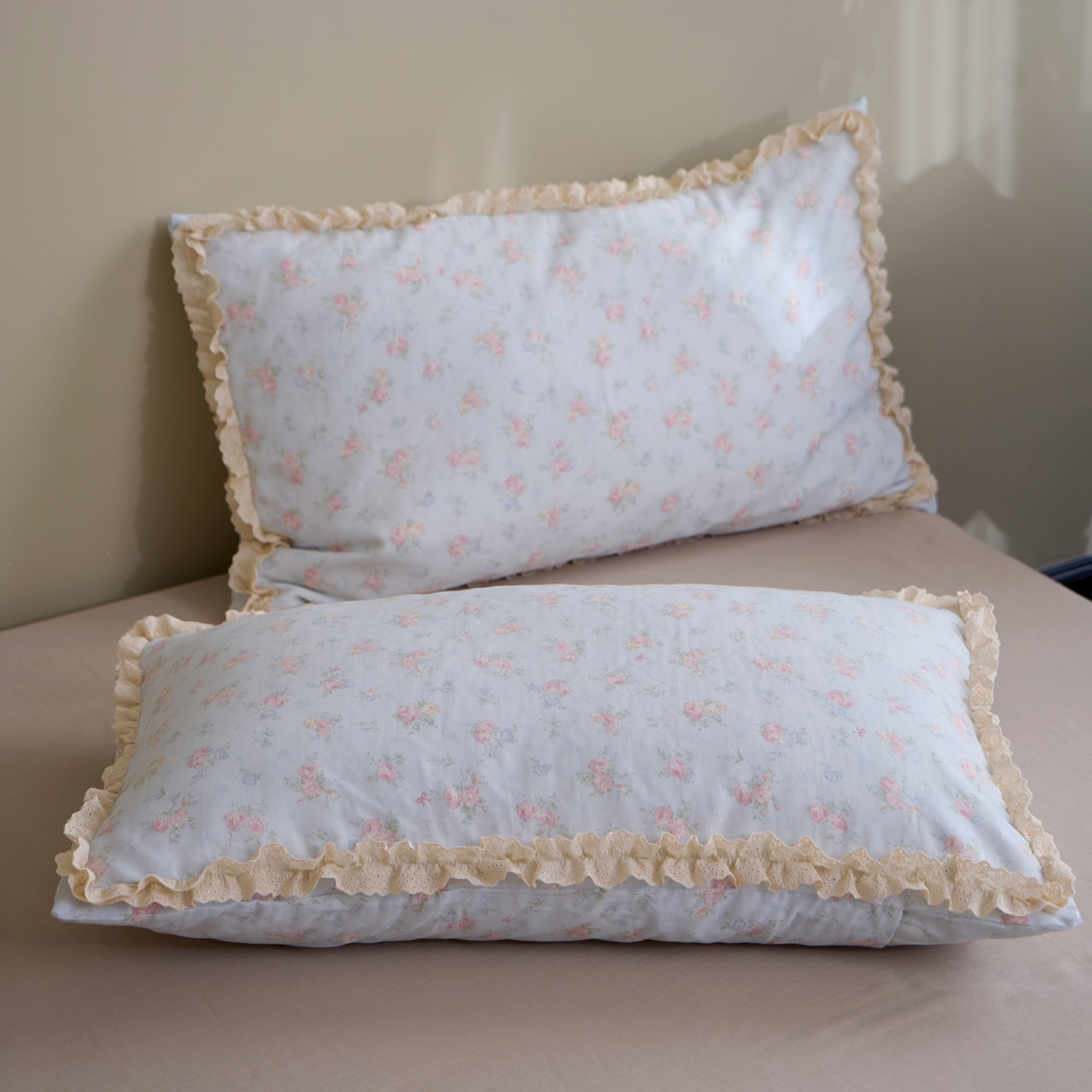 91家纺网 家纺一手货源 找家纺 洋铭区（原狠狠爱） 2026新款双层纱皱皱花边夏被夏凉被空调被三件套 知韵兰花