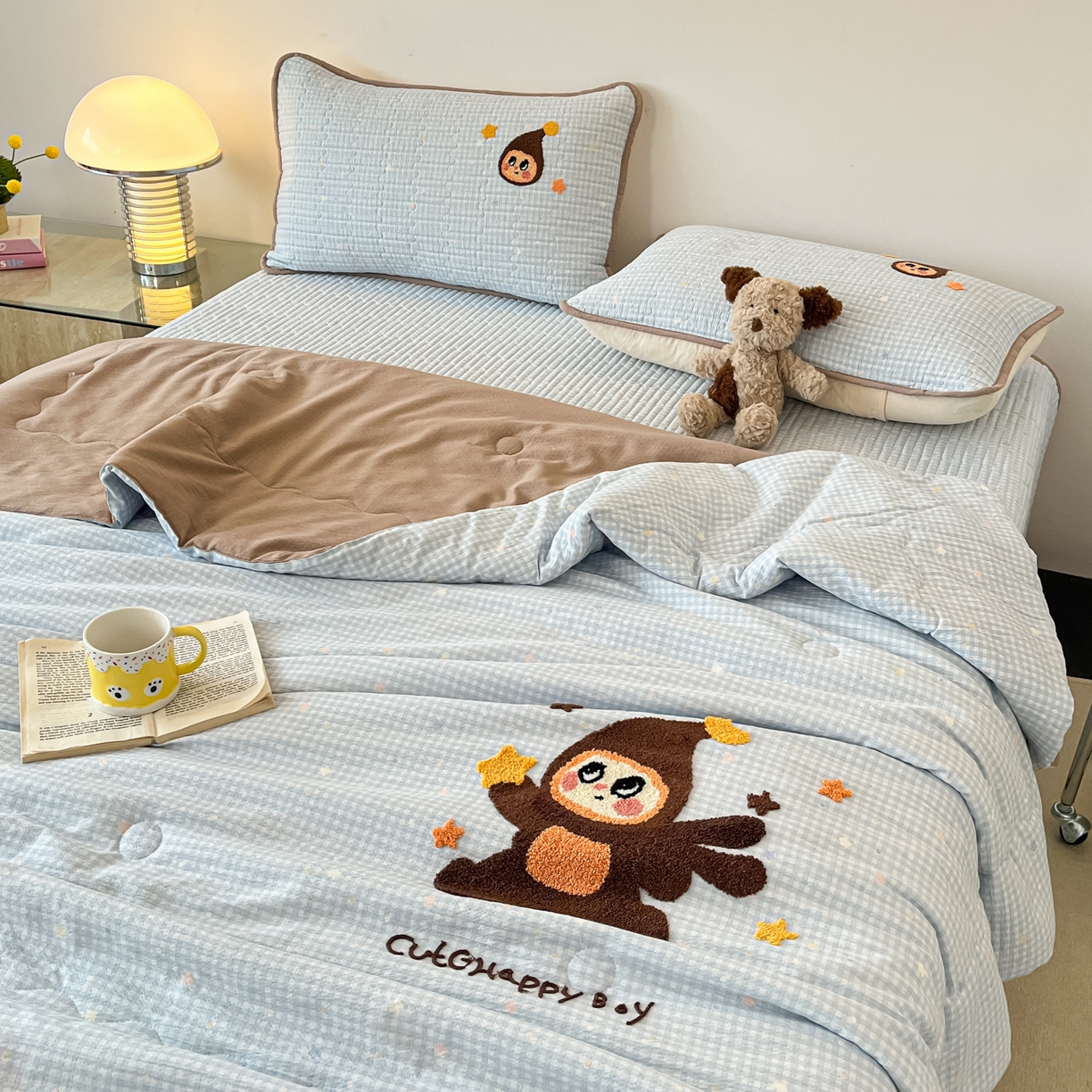 91家纺网 家纺一手货源 找家纺 （总）老帅的工厂店 2026新款云感双层纱毛巾绣床盖单品床盖床盖单件