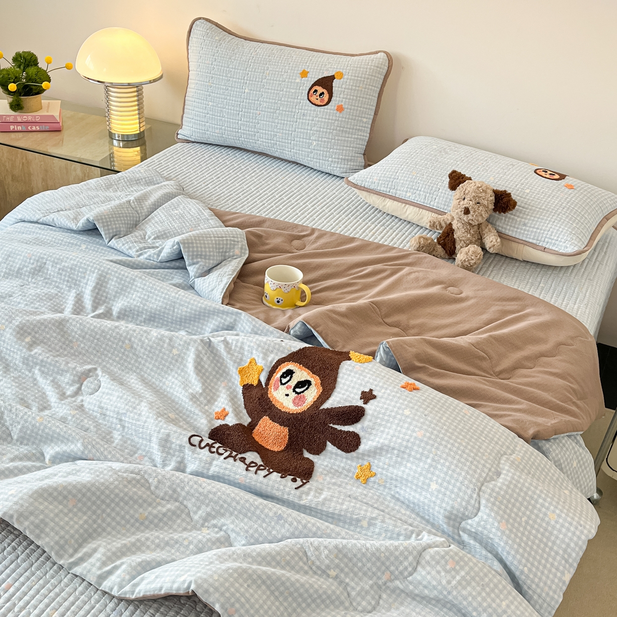 91家纺网 家纺一手货源 找家纺 （总）老帅的工厂店 2026新款云感双层纱毛巾绣床盖单品床盖床盖单件