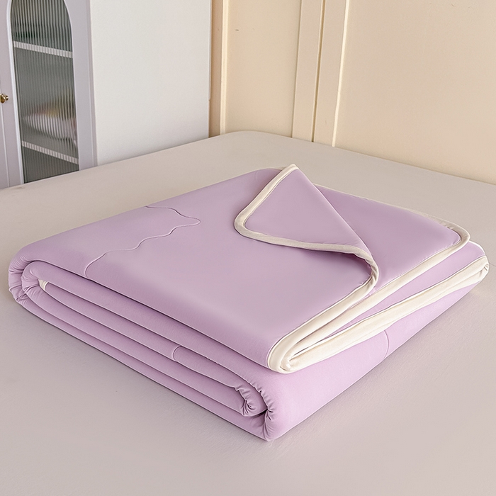 柏薇 2026新款食品级硅胶A类高纯锦氨凉感夏被奶嘴同源材质食品级 硅胶夏被-丁香紫
