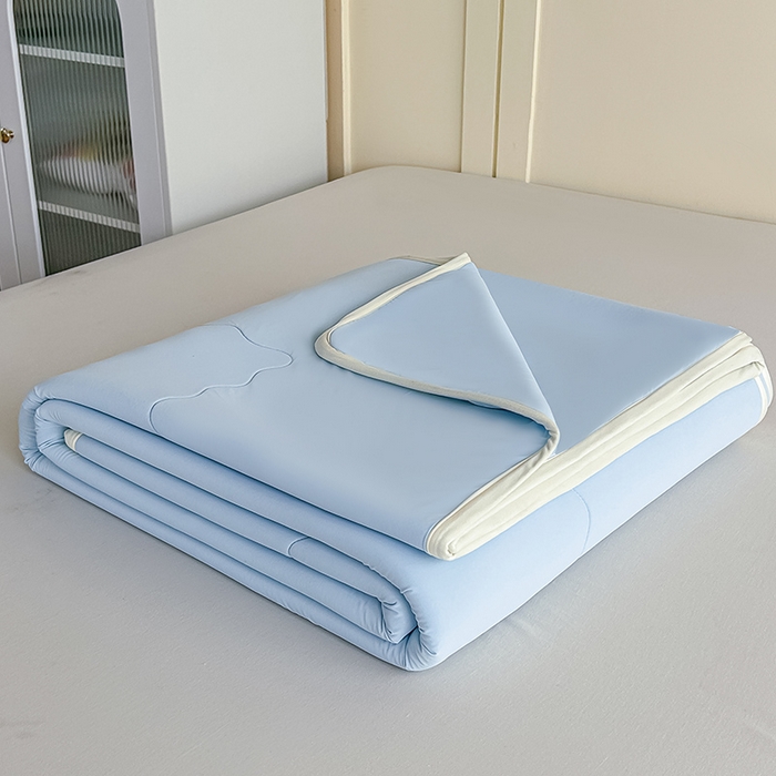 柏薇 2026新款食品级硅胶A类高纯锦氨凉感夏被奶嘴同源材质食品级 硅胶夏被-海洋蓝