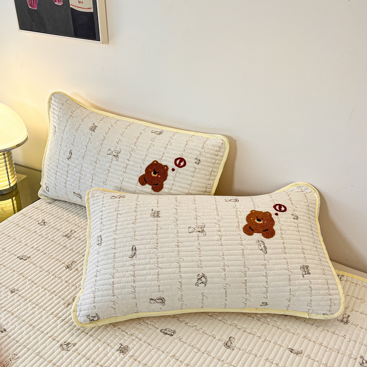 91家纺网 家纺一手货源 找家纺 老帅的工厂店 2026新款云感双层纱毛巾绣床盖单品床盖床盖单件 绘本小熊