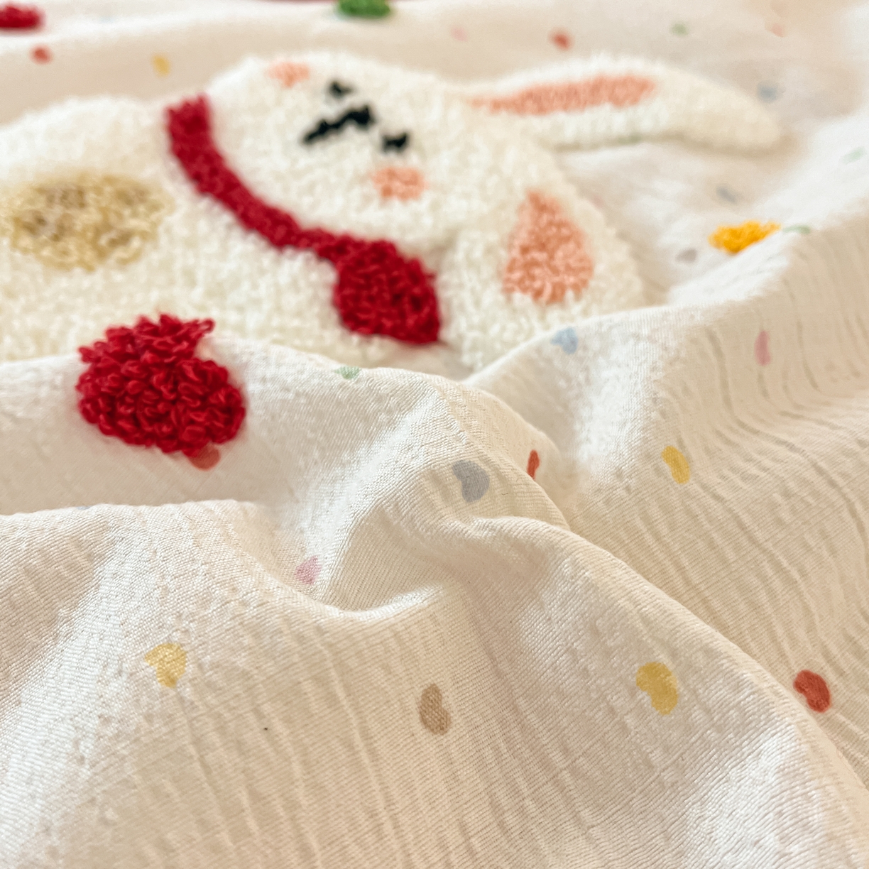 91家纺网 家纺一手货源 找家纺 老帅的工厂店 2026新款云感双层纱毛巾绣床盖单品床盖床盖单件 蘑菇屋