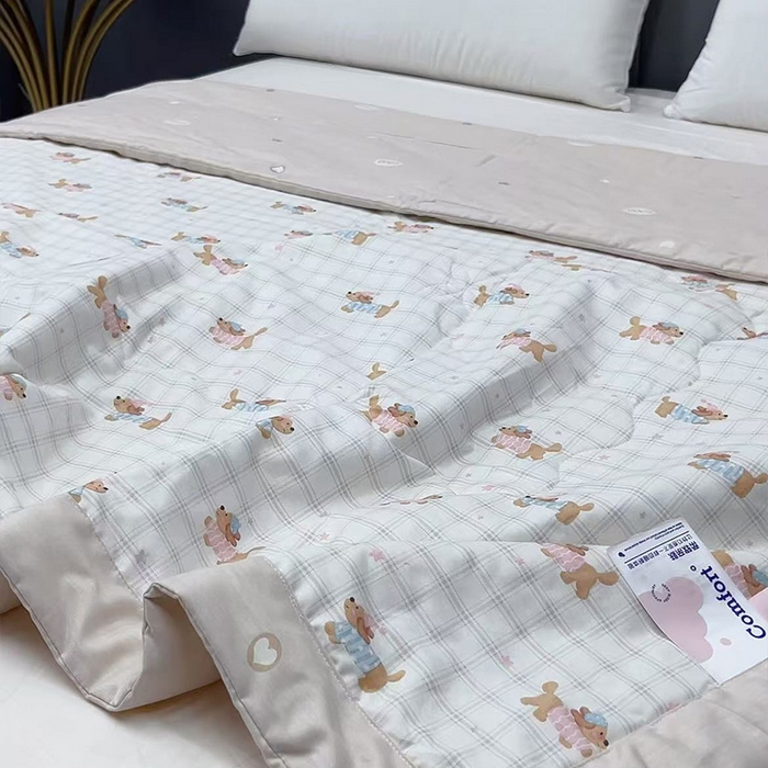 91家纺网 家纺一手货源 找家纺 （总）柏薇 2026新款全棉印花手包边夏凉被