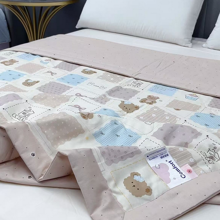 91家纺网 家纺一手货源 找家纺 （总）柏薇 2026新款全棉印花手包边夏凉被