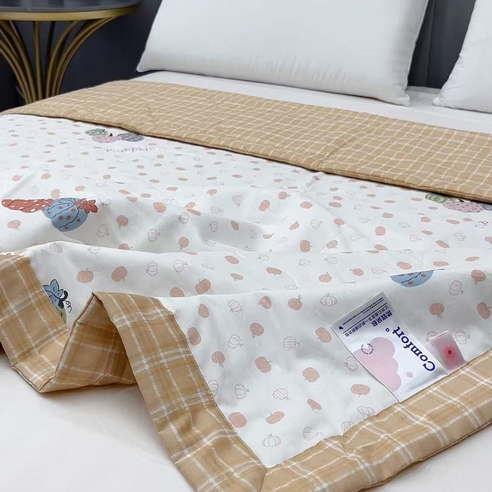 91家纺网 家纺一手货源 找家纺 （总）柏薇 2026新款全棉印花手包边夏凉被