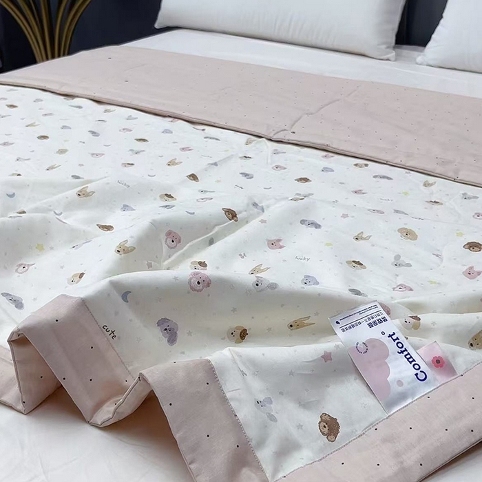 91家纺网 家纺一手货源 找家纺 （总）柏薇 2026新款全棉印花手包边夏凉被