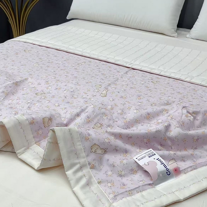 91家纺网 家纺一手货源 找家纺 （总）柏薇 2026新款全棉印花手包边夏凉被