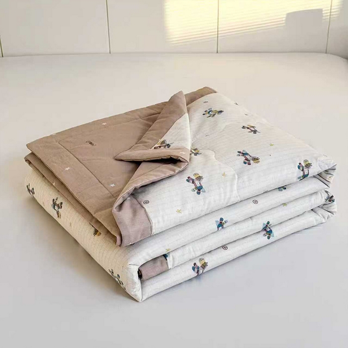 91家纺网 家纺一手货源 找家纺 （总）柏薇 2026新款全棉印花手包边夏凉被