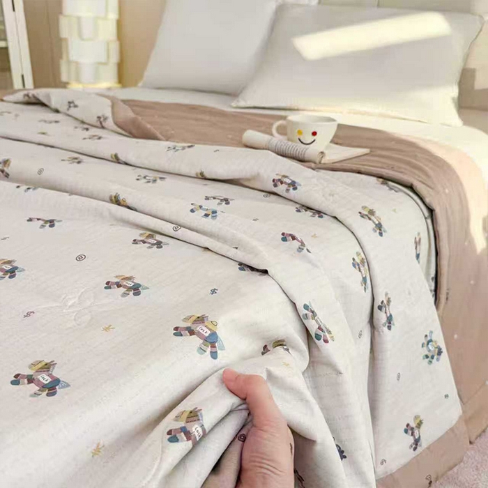 91家纺网 家纺一手货源 找家纺 （总）柏薇 2026新款全棉印花手包边夏凉被