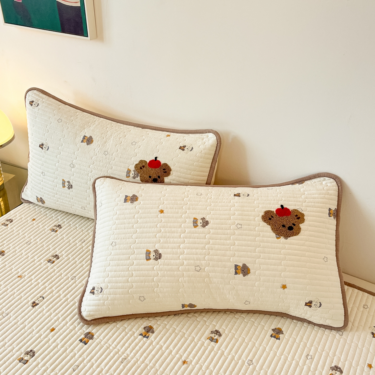 91家纺网 家纺一手货源 找家纺 老帅的工厂店 2026新款云感双层纱毛巾绣床盖单品床盖床盖单件 小狗滑板日