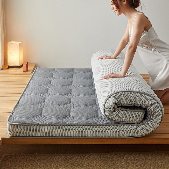 91家纺网 家纺一手货源 找家纺 优莱床垫 2026新款乳胶记忆海棉中国结款床垫-大床款 记忆棉中国结灰