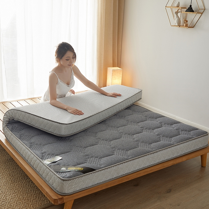 91家纺网 家纺一手货源 找家纺 优莱床垫 2026新款乳胶记忆海棉中国结款床垫-大床款 记忆棉中国结灰