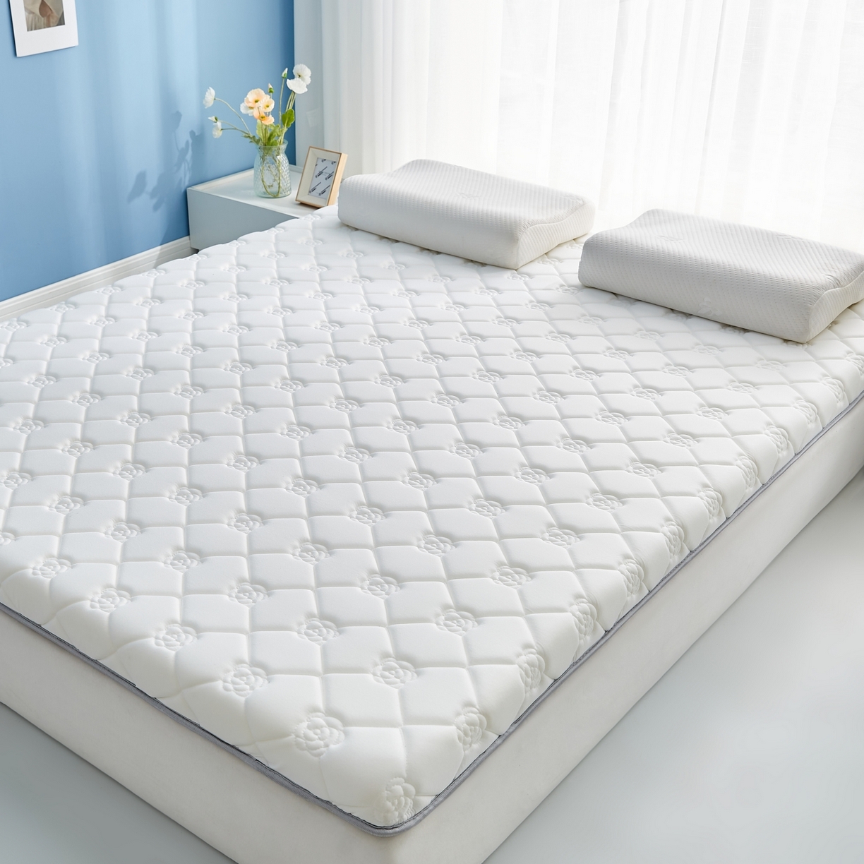 91家纺网 家纺一手货源 找家纺 （总）优莱床垫 2026新款乳胶抗压棉玫瑰单边床垫