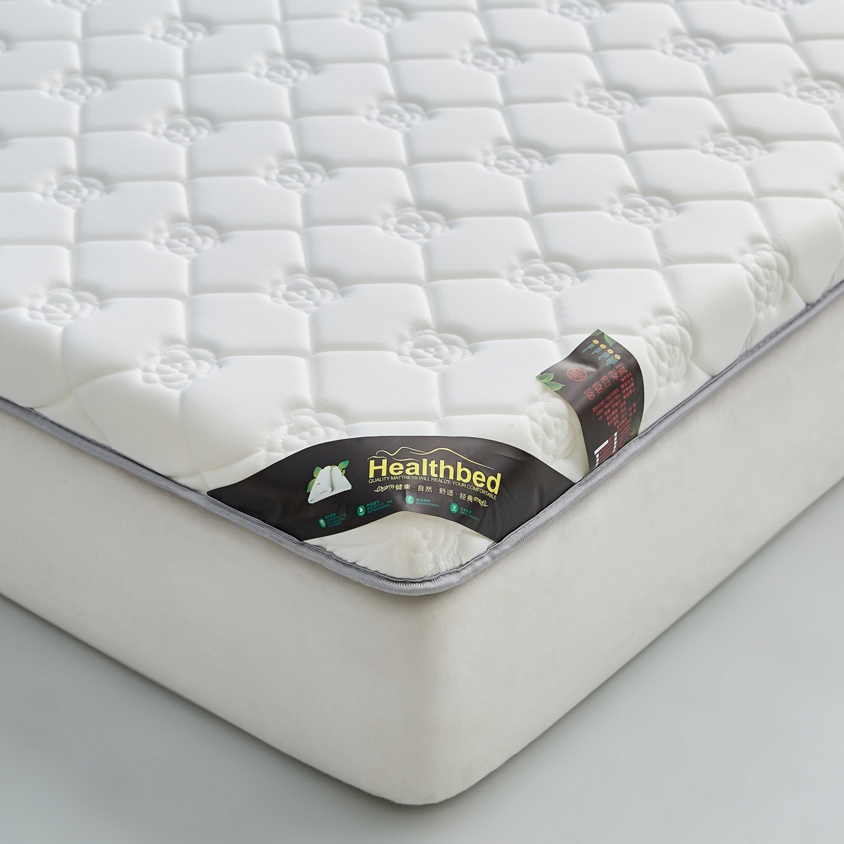 91家纺网 家纺一手货源 找家纺 优莱床垫 2026新款乳胶抗压棉玫瑰单边床垫 玫瑰白单边