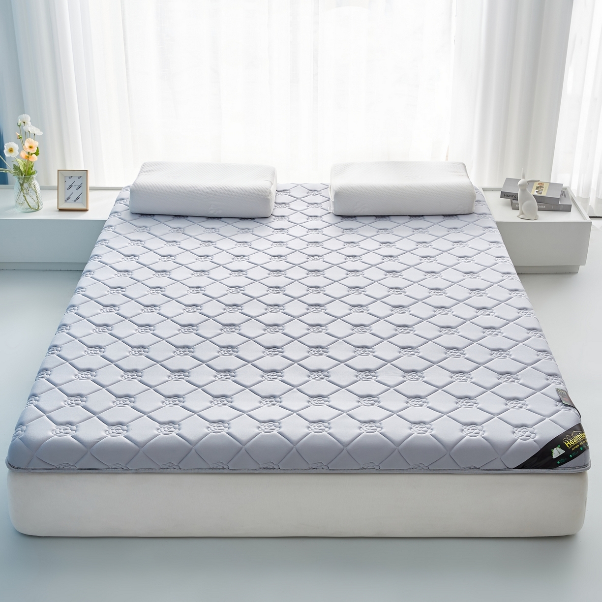 优莱床垫 2026新款乳胶抗压棉玫瑰单边床垫 玫瑰灰单边