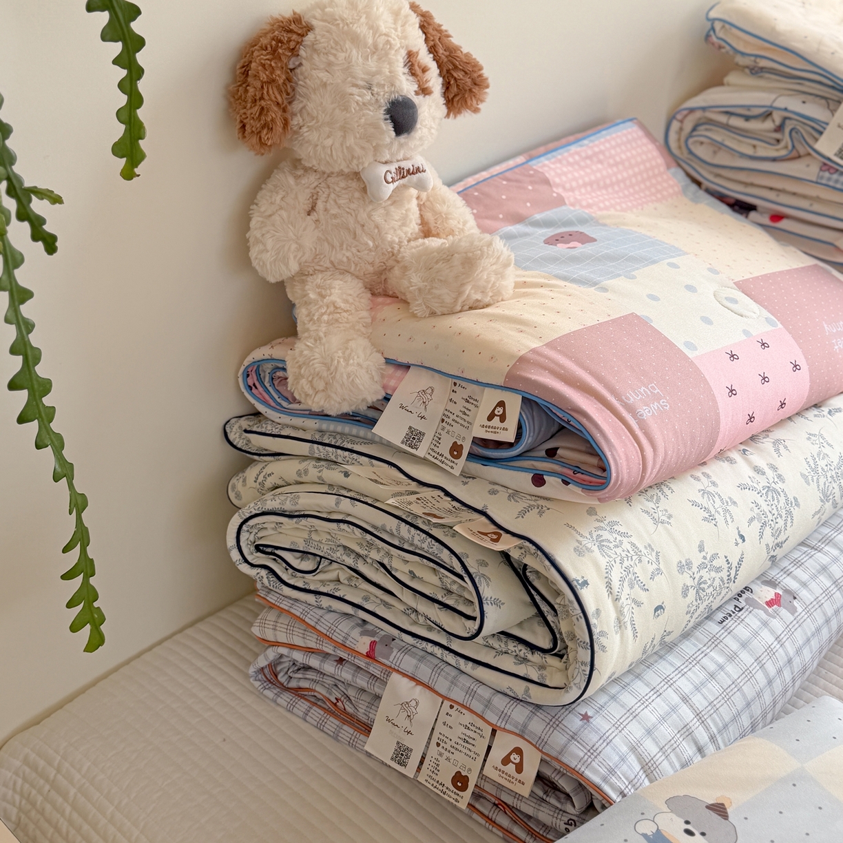 91家纺网 家纺一手货源 找家纺 暖生活 2026春夏新款A类牛奶针织棉夏被夏凉被空调被 组合图仅供展示不可下单