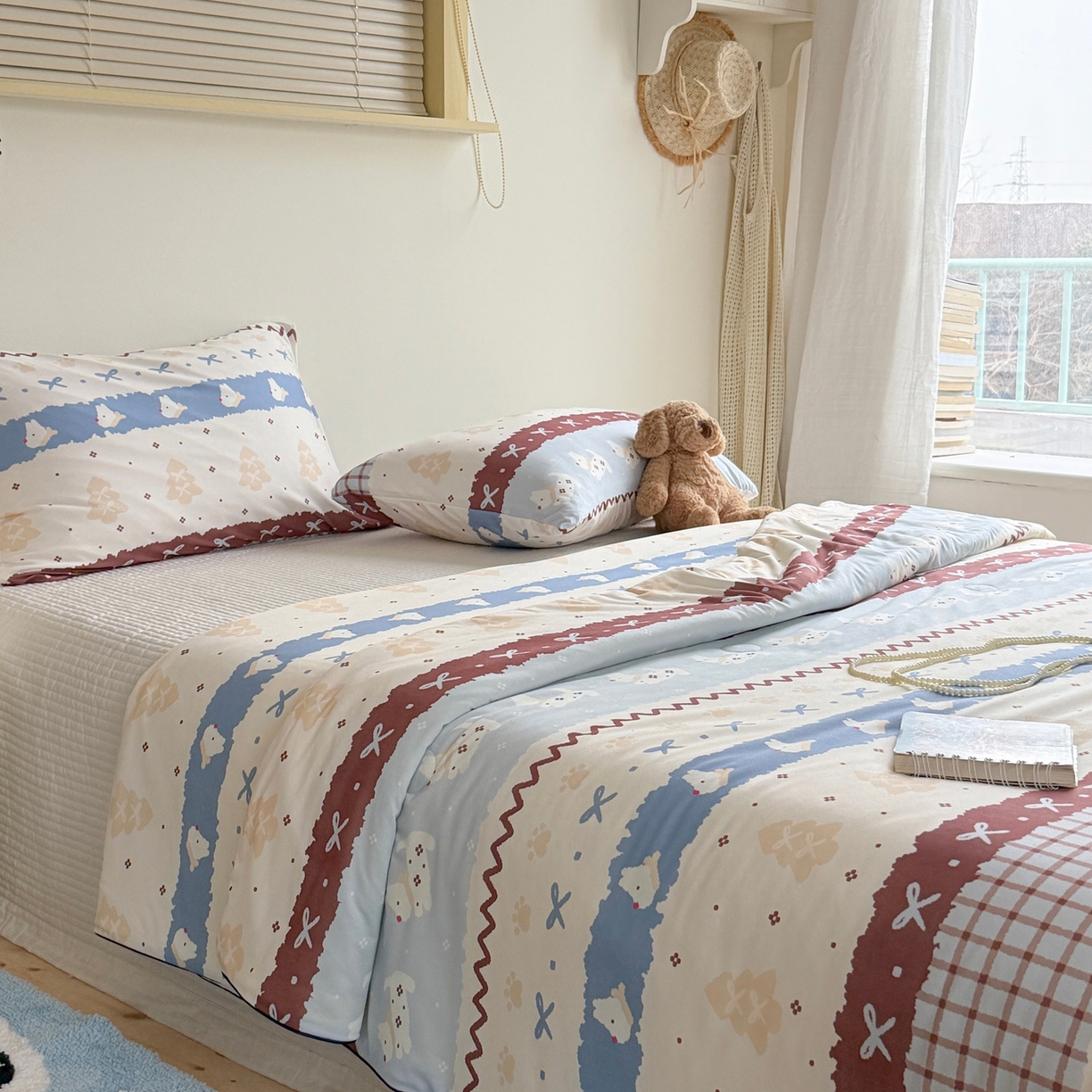 91家纺网 家纺一手货源 找家纺 暖生活 2026春夏新款A类牛奶针织棉夏被夏凉被空调被 费尔狗