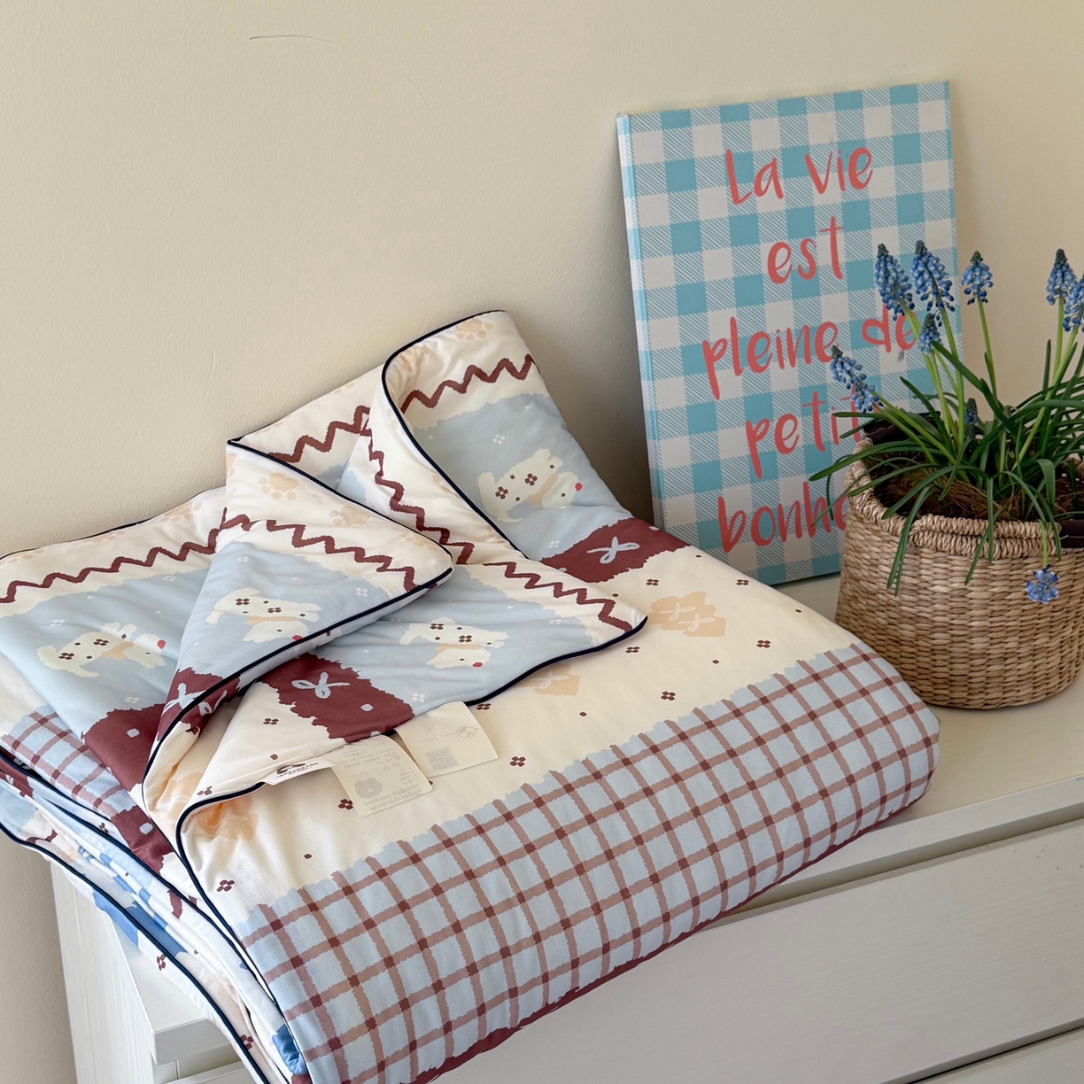 91家纺网 家纺一手货源 找家纺 暖生活 2026春夏新款A类牛奶针织棉夏被夏凉被空调被 费尔狗