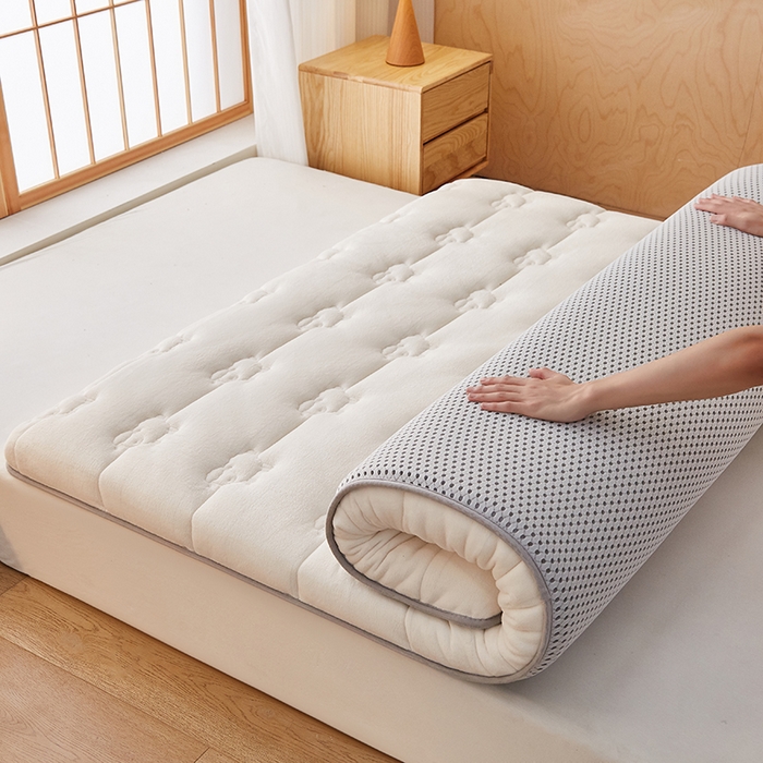 91家纺网 家纺一手货源 找家纺 优莱床垫 2026新款羊毛床垫-单边款 羊毛床垫单边米白