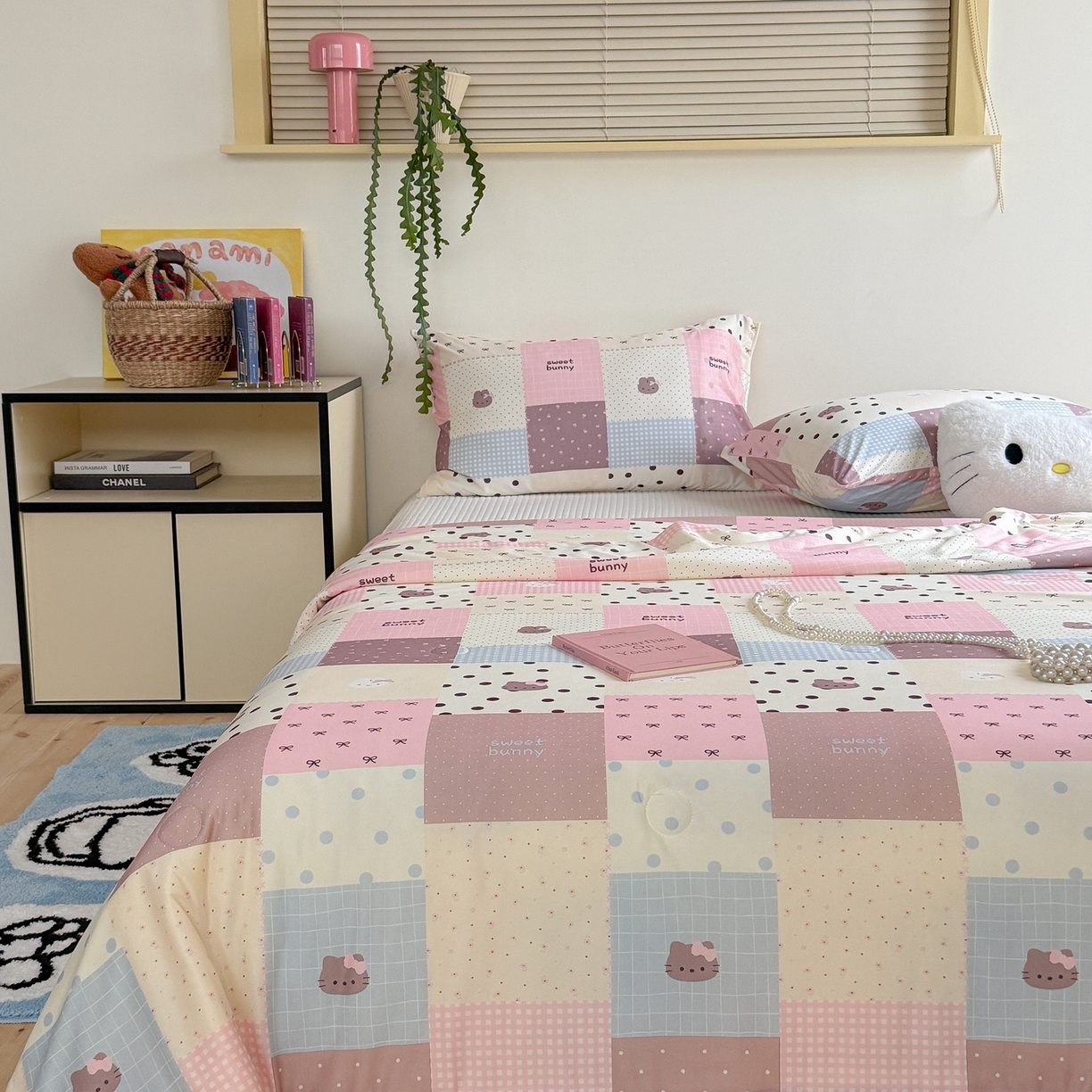 91家纺网 家纺一手货源 找家纺 暖生活 2026春夏新款A类牛奶针织棉夏被夏凉被空调被 粉咖Kt