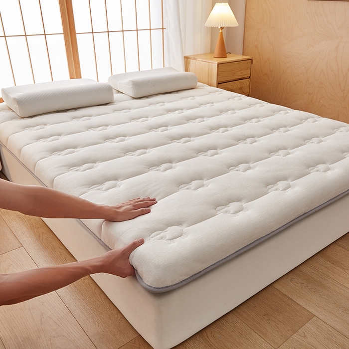 91家纺网 家纺一手货源 找家纺 优莱床垫 2026新款羊毛床垫-单边款 羊毛床垫单边米白