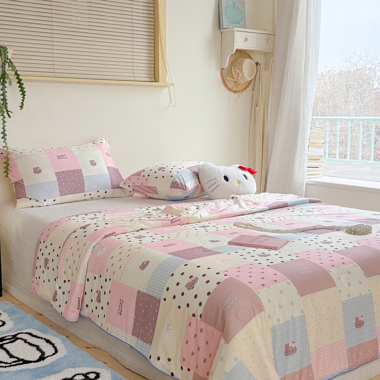 91家纺网 家纺一手货源 找家纺 暖生活 2026春夏新款A类牛奶针织棉夏被夏凉被空调被 粉咖Kt