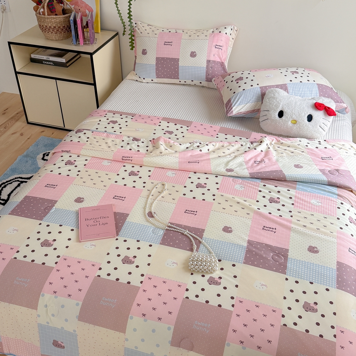 91家纺网 家纺一手货源 找家纺 暖生活 2026春夏新款A类牛奶针织棉夏被夏凉被空调被 粉咖Kt