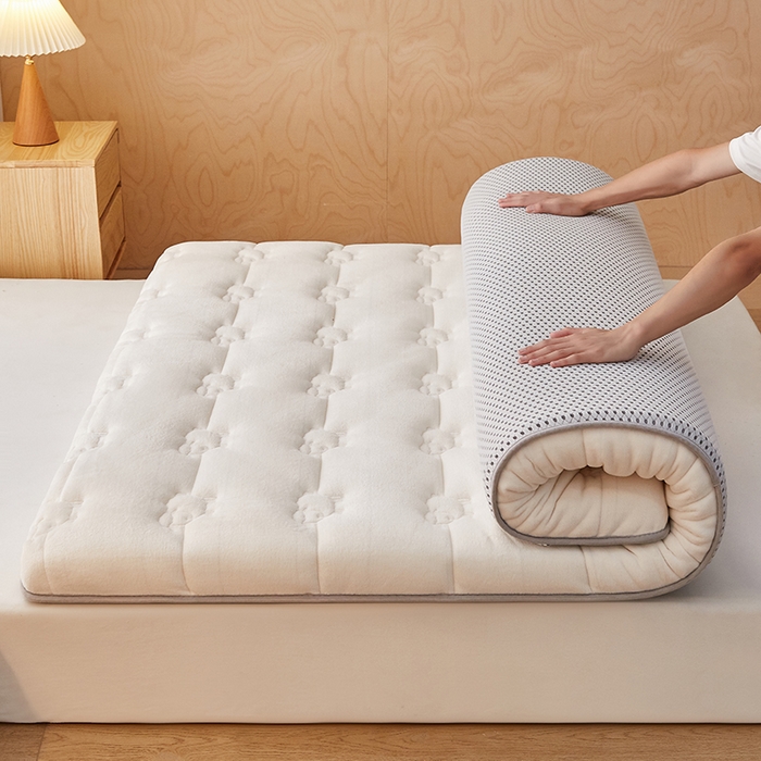 91家纺网 家纺一手货源 找家纺 优莱床垫 2026新款羊毛床垫-单边款 羊毛床垫单边米白