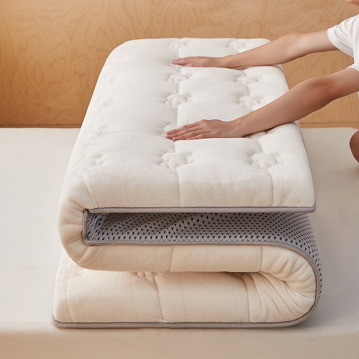 91家纺网 家纺一手货源 找家纺 优莱床垫 2026新款羊毛床垫-单边款 羊毛床垫单边米白