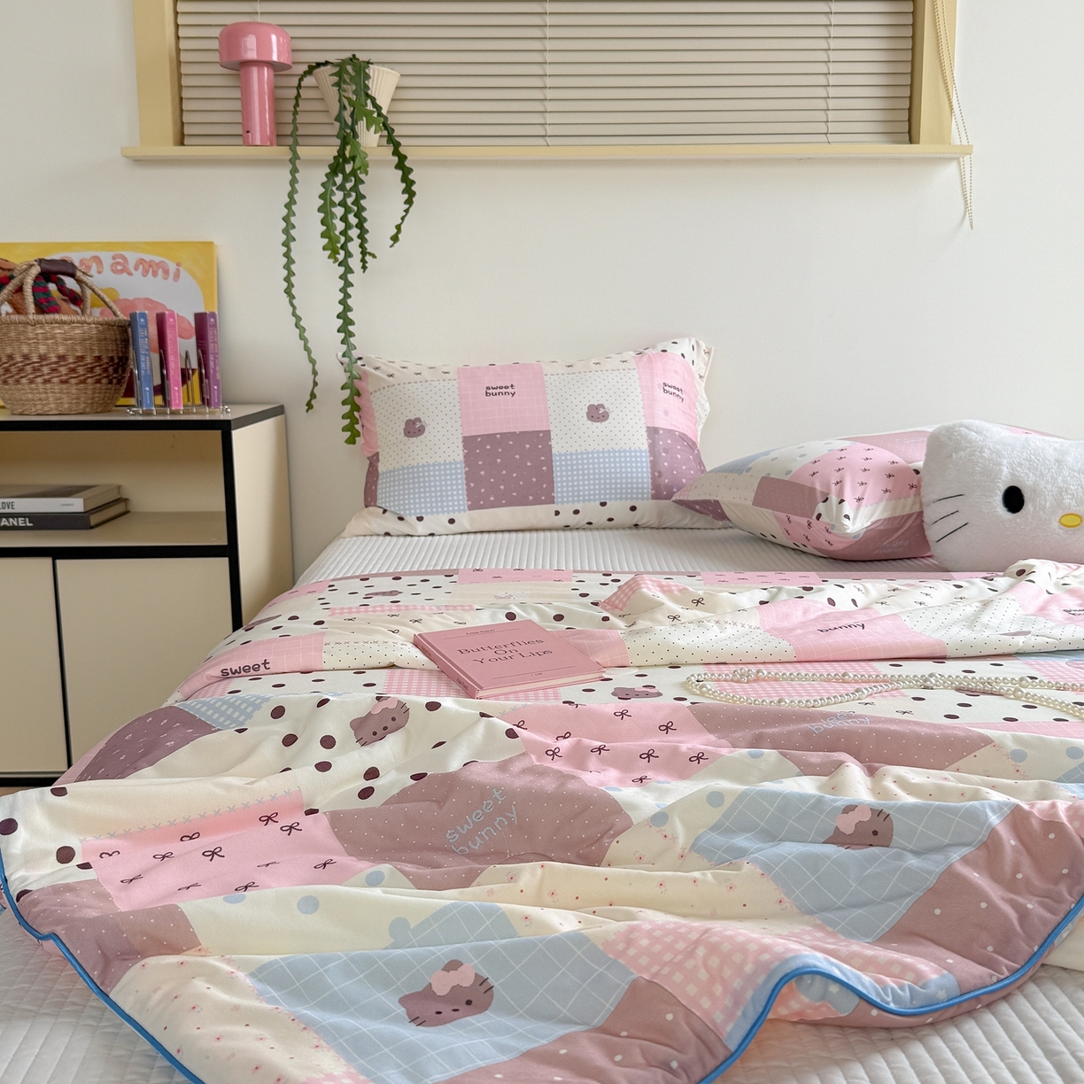 91家纺网 家纺一手货源 找家纺 暖生活 2026春夏新款A类牛奶针织棉夏被夏凉被空调被 粉咖Kt