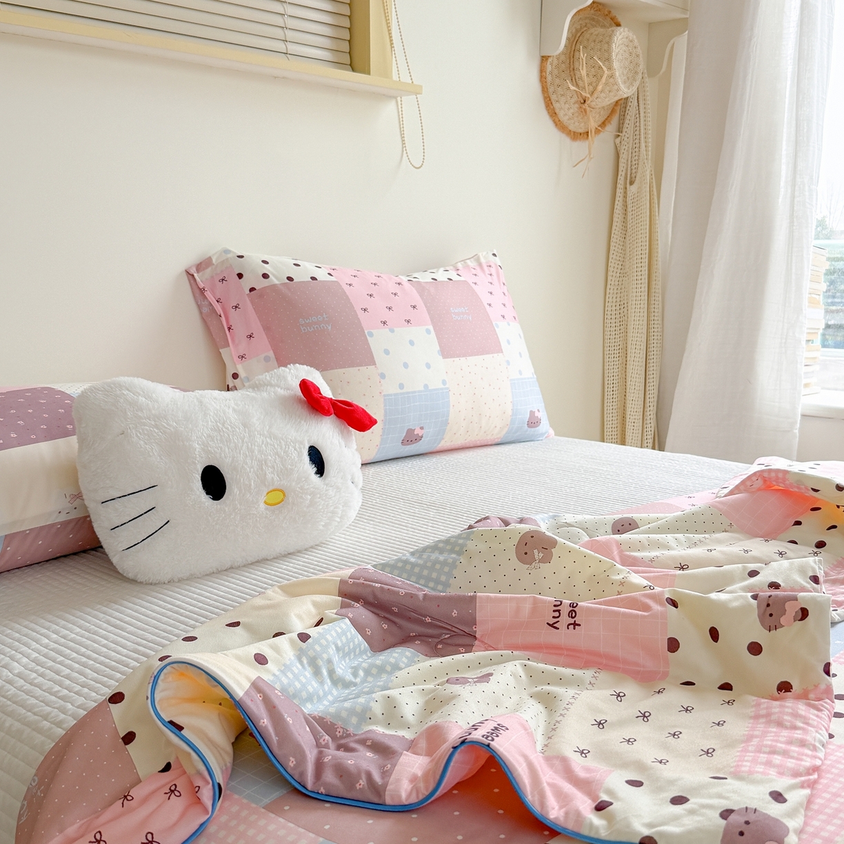 91家纺网 家纺一手货源 找家纺 暖生活 2026春夏新款A类牛奶针织棉夏被夏凉被空调被 粉咖Kt