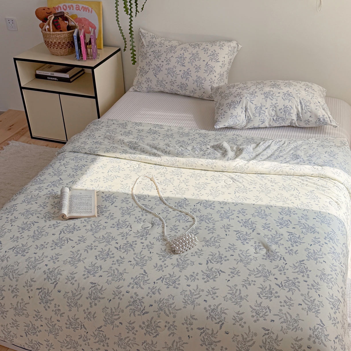 91家纺网 家纺一手货源 找家纺 暖生活 2026春夏新款A类牛奶针织棉夏被夏凉被空调被 蓝意