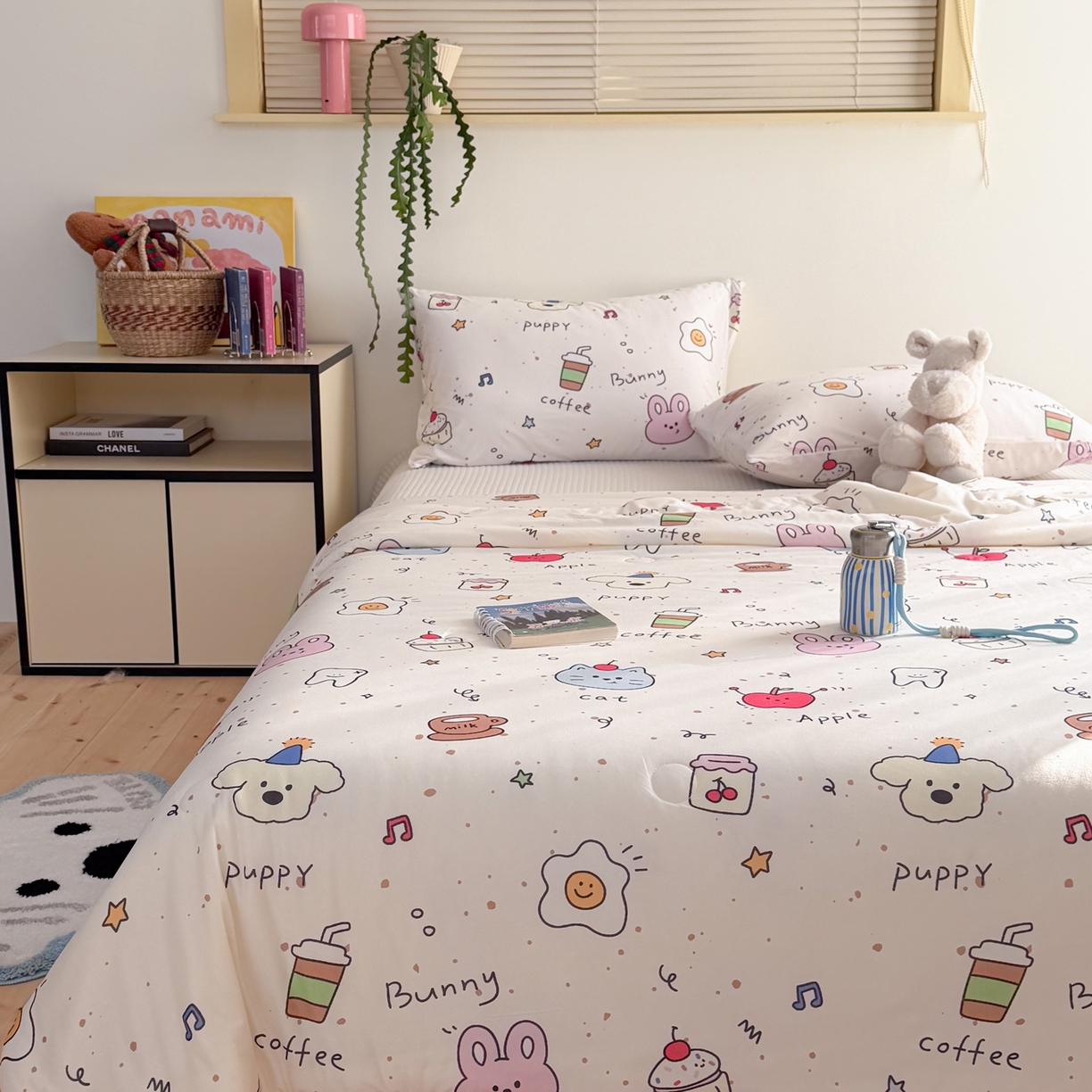 91家纺网 家纺一手货源 找家纺 暖生活 2026春夏新款A类牛奶针织棉夏被夏凉被空调被 苹果咖啡