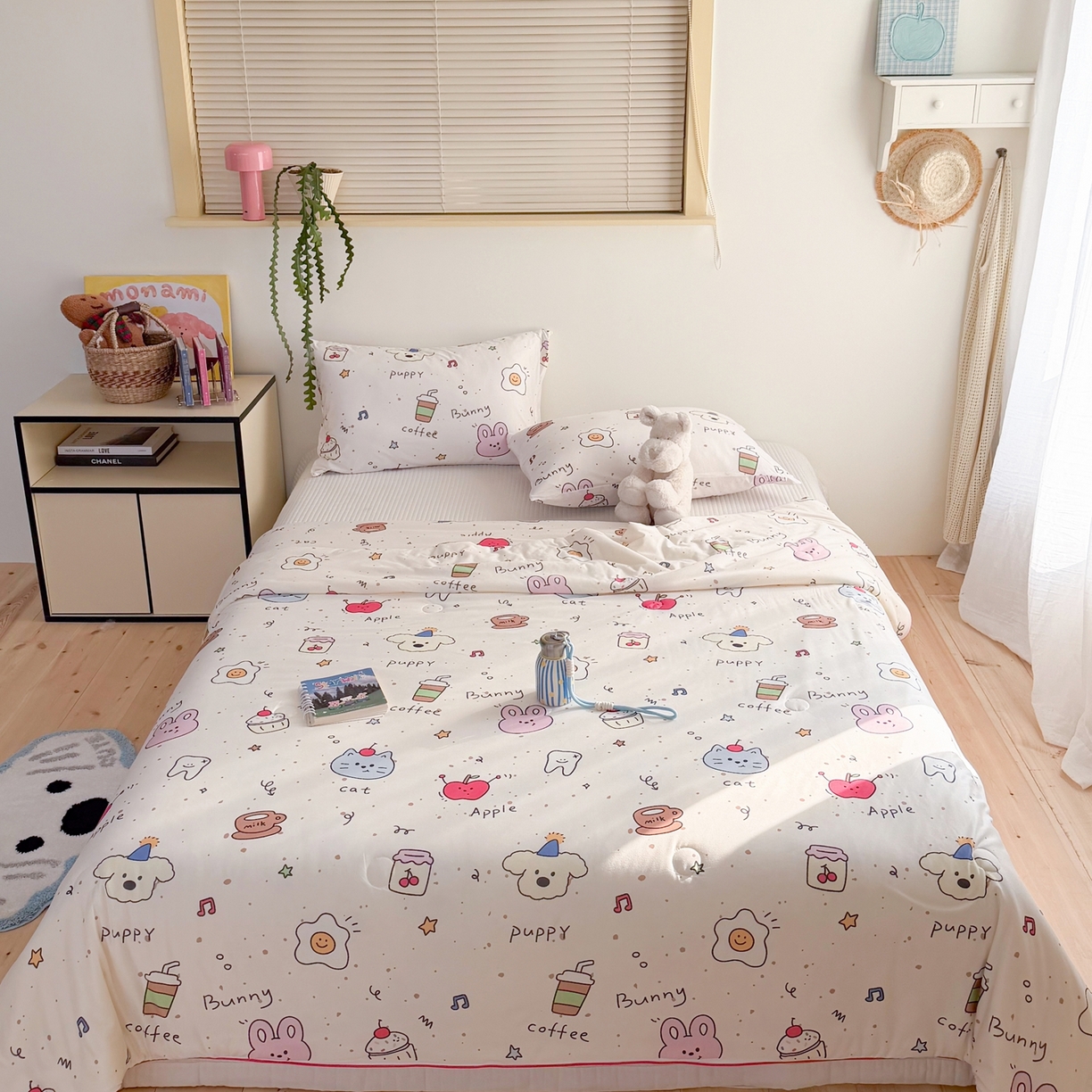 91家纺网 家纺一手货源 找家纺 暖生活 2026春夏新款A类牛奶针织棉夏被夏凉被空调被 苹果咖啡