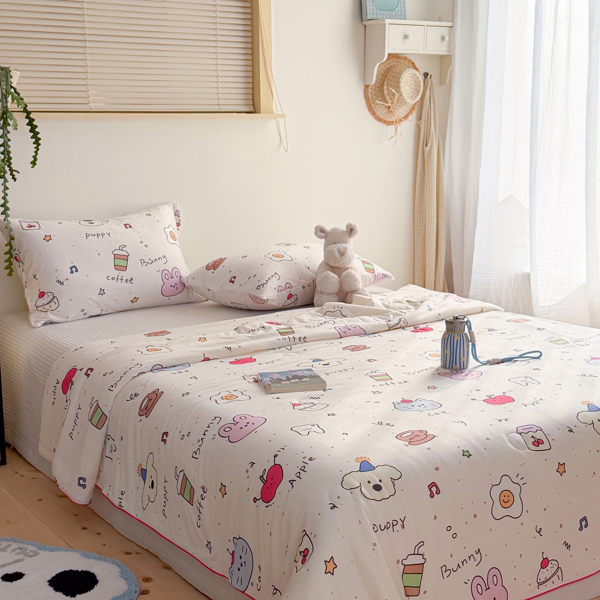 91家纺网 家纺一手货源 找家纺 暖生活 2026春夏新款A类牛奶针织棉夏被夏凉被空调被 苹果咖啡