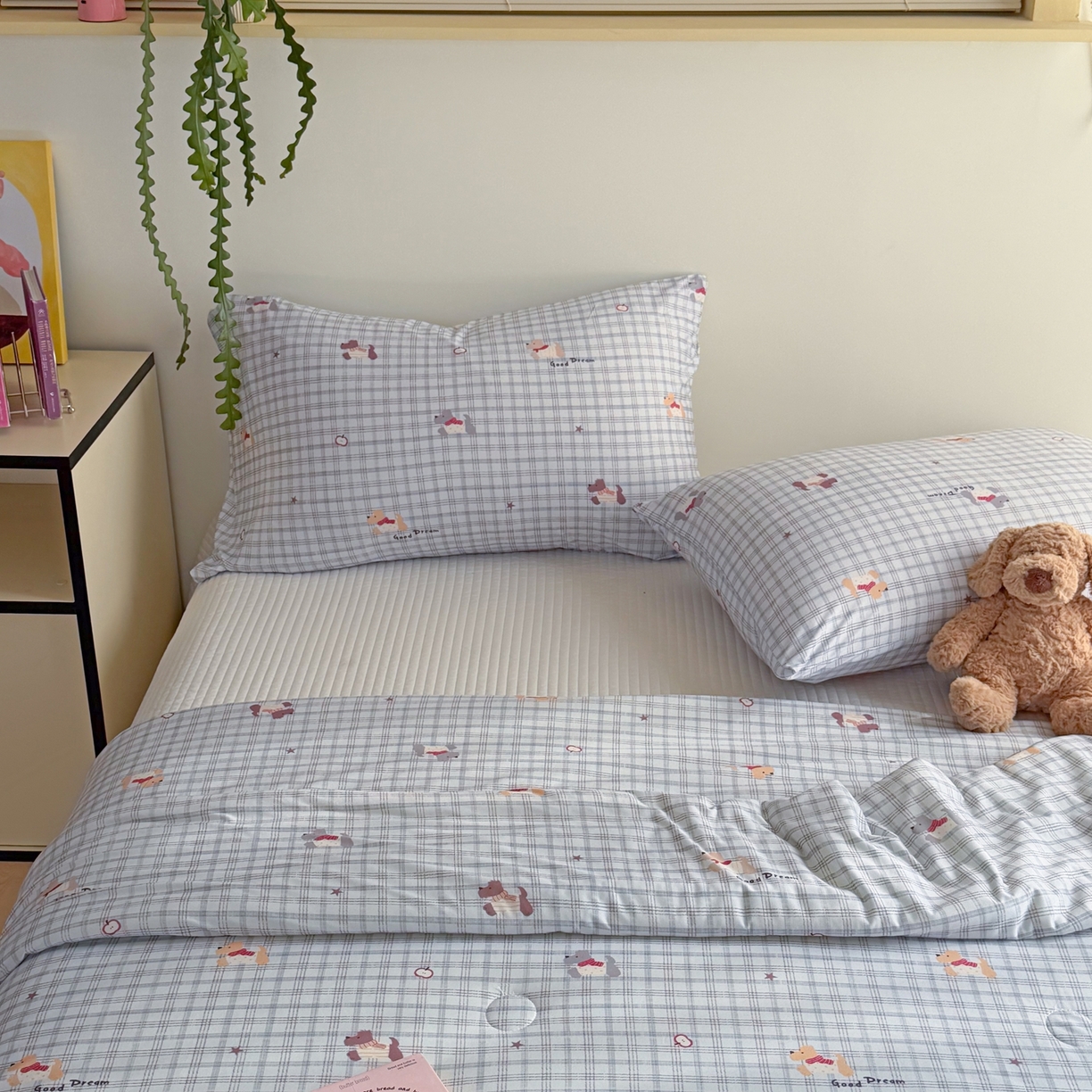 91家纺网 家纺一手货源 找家纺 暖生活 2026春夏新款A类牛奶针织棉夏被夏凉被空调被 围巾小狗