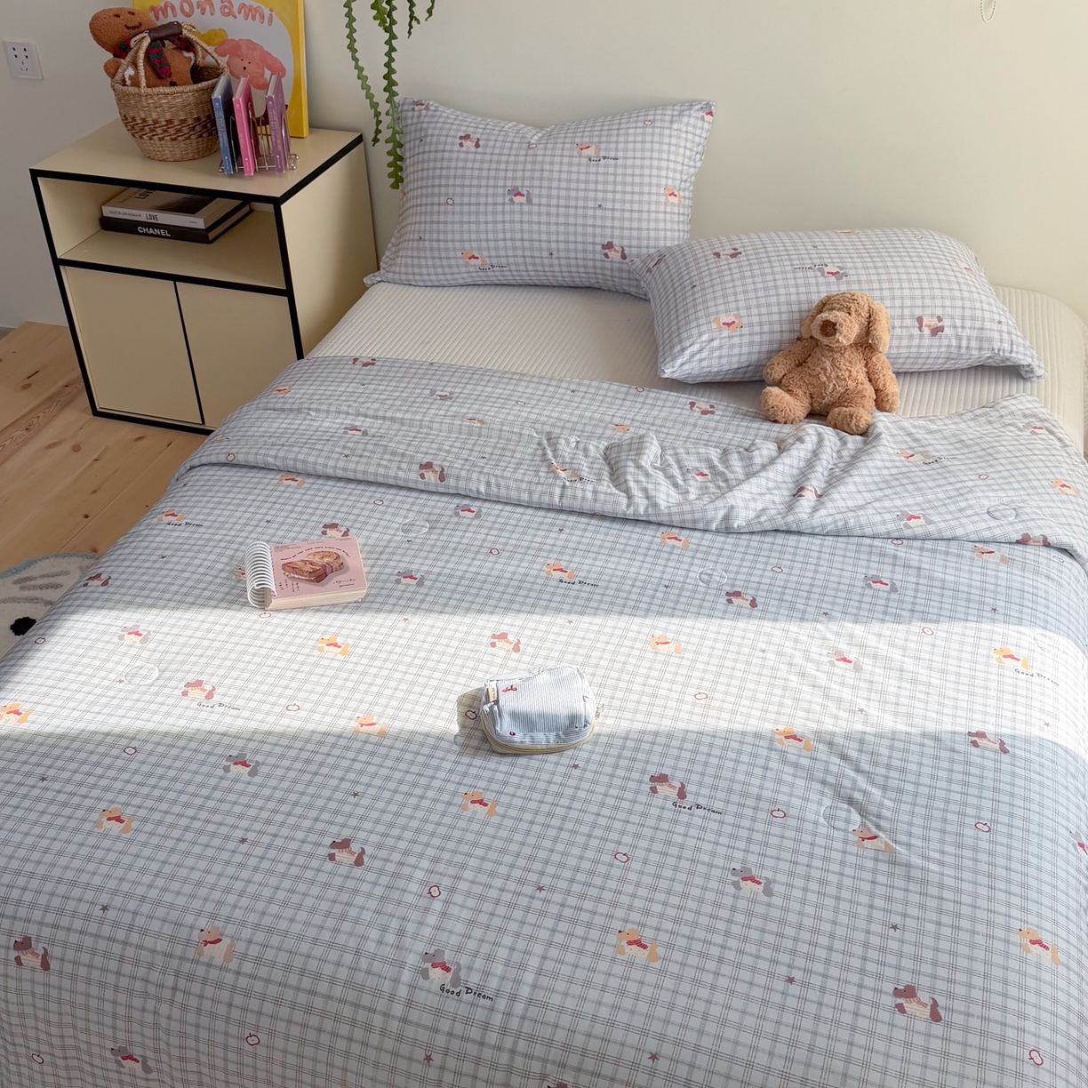 91家纺网 家纺一手货源 找家纺 暖生活 2026春夏新款A类牛奶针织棉夏被夏凉被空调被 围巾小狗