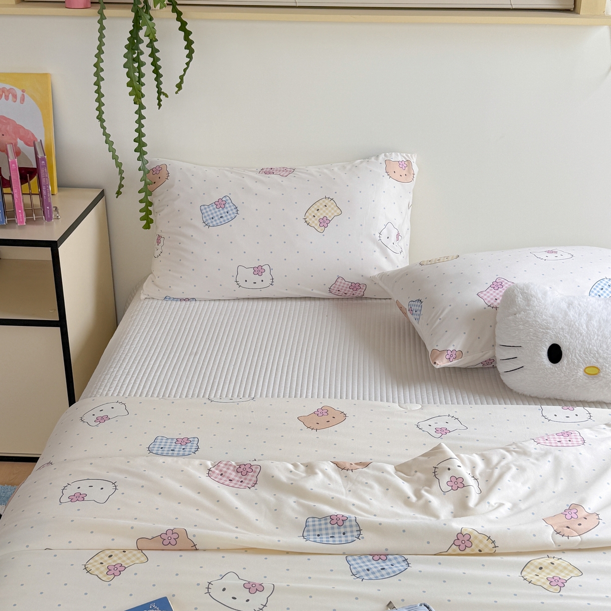 91家纺网 家纺一手货源 找家纺 暖生活 2026春夏新款A类牛奶针织棉夏被夏凉被空调被 小花猫