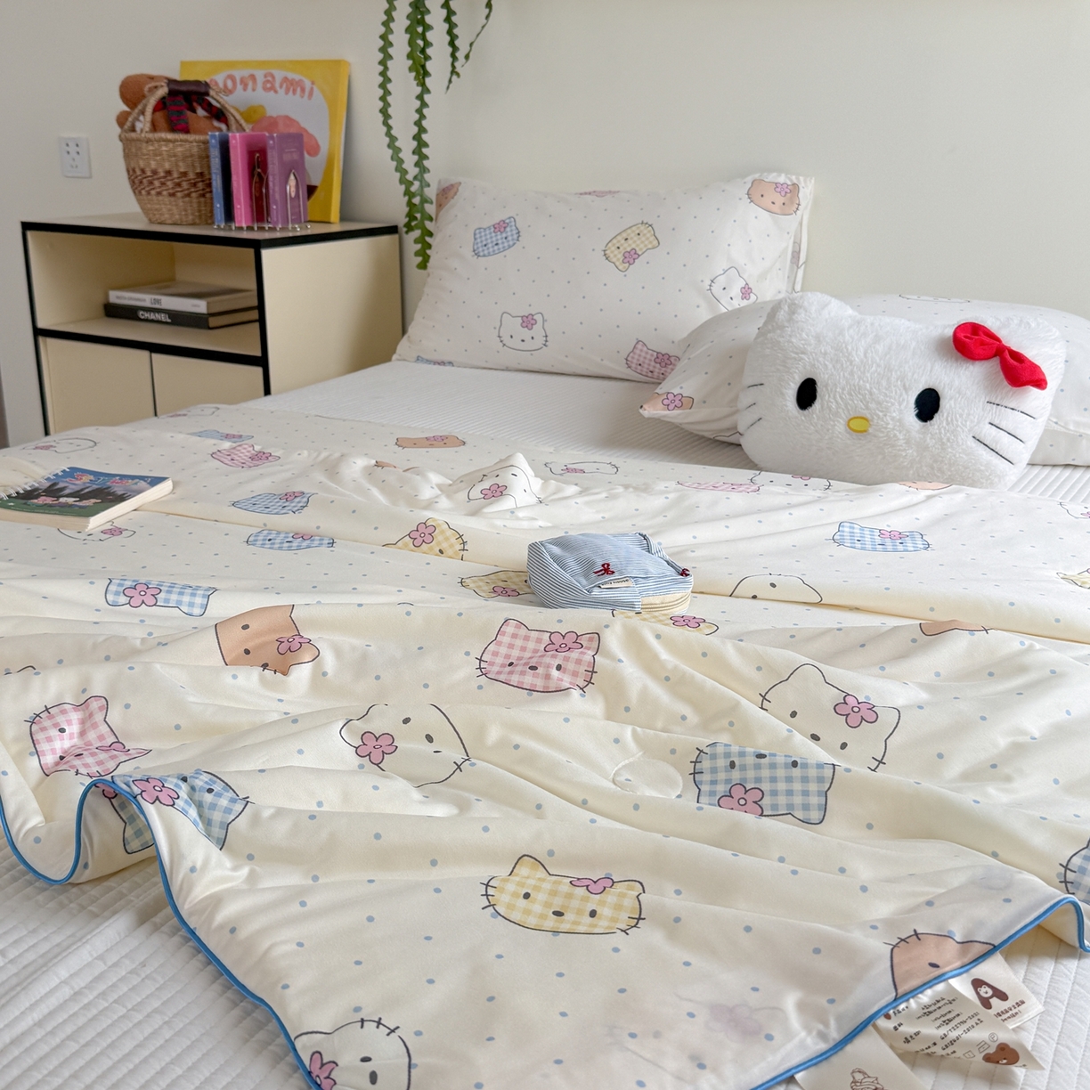 91家纺网 家纺一手货源 找家纺 暖生活 2026春夏新款A类牛奶针织棉夏被夏凉被空调被 小花猫