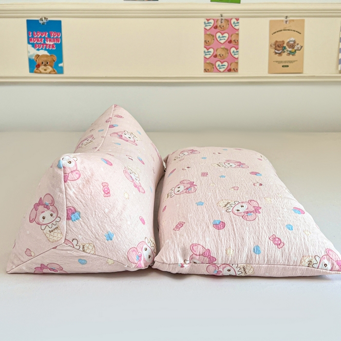 91家纺网 家纺一手货源 找家纺 小桃姐家纺 2026新款三角荞麦枕头二合一组合款全荞麦壳枕芯护颈椎枕腰靠枕 二合一荞麦枕-草莓甜筒